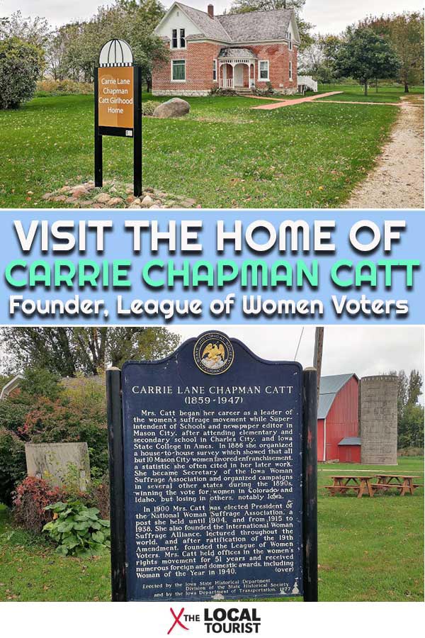 Carrie Chapman Catt was the founder of the League of Women Voters and a leading suffragette. Visit her girlhood home in Charles City, Iowa, to learn more about this influential woman. #USA #Vote #Suffragette
