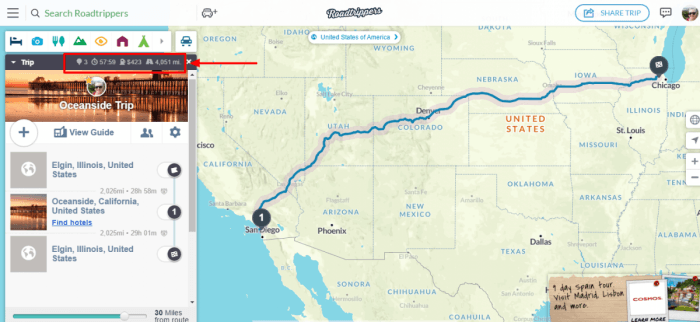 Adding the starting point as the ending point is the next step in a round-trip journey.