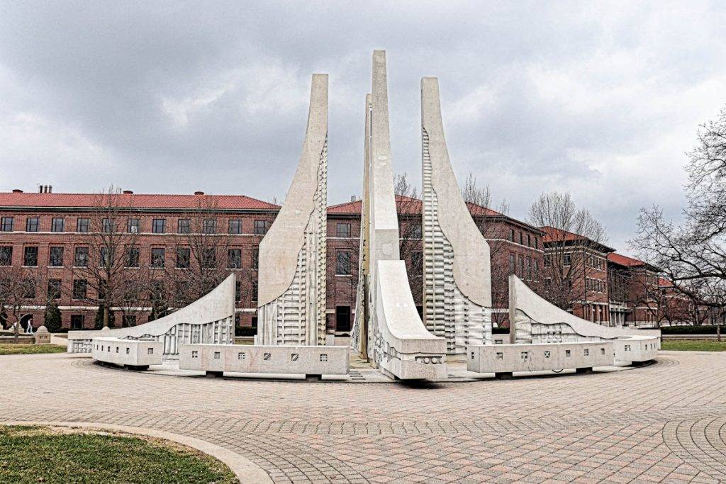 Fountain at Purdue University