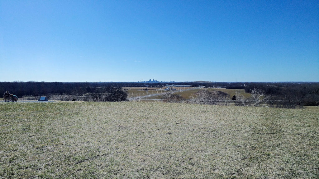 You can just see The Gateway Arch in St. Louis in the distance