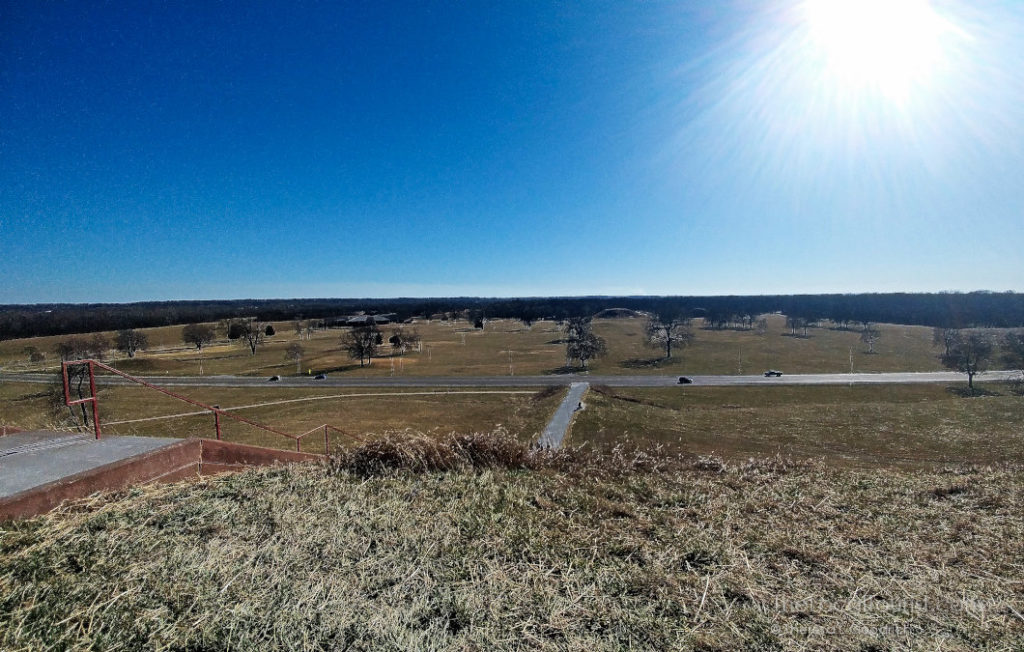 Overlooking US 40 cutting through Cahokia Mounds