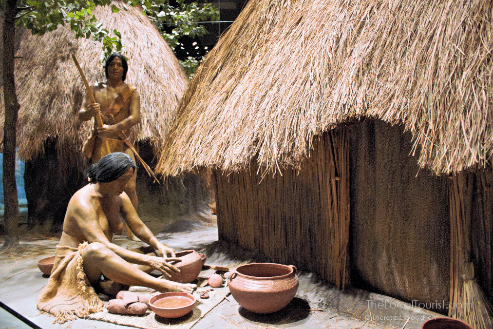The interpretive center inside the museum tells the story of the people who built these mounds