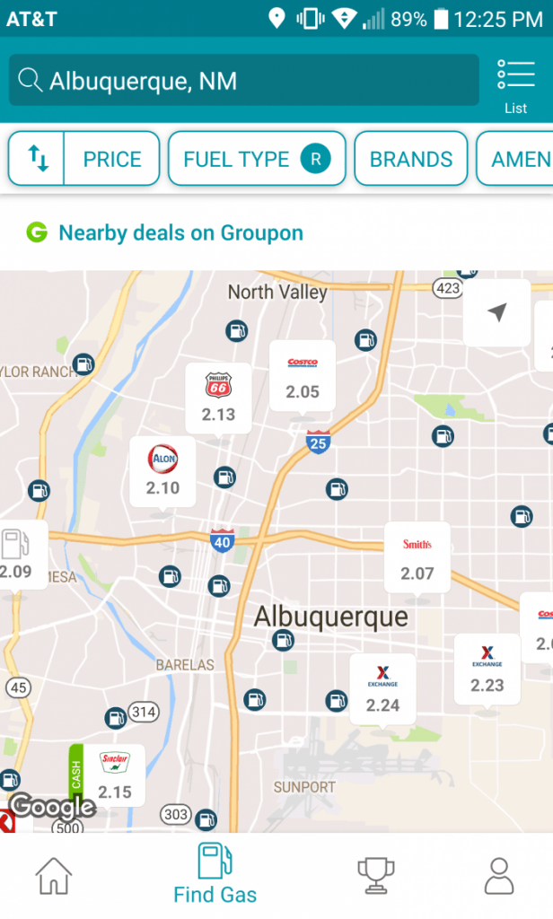 GasBuddy Map Screenshot