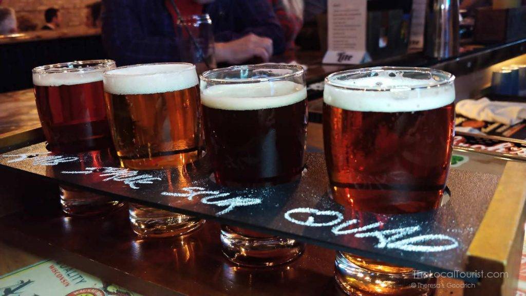 Beer flight at Richmond Brathaus