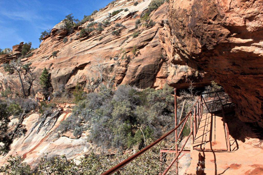 Trail under rock outcropping