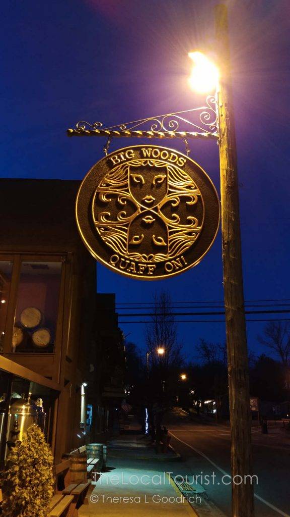 Sign for Big Woods Pizza Company. Megan O'Bryan, Jeff's daughter, designed the logo.