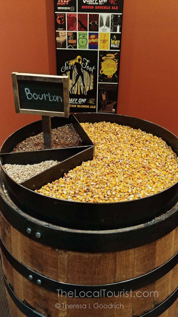 Barrel showing grains used in Hard Truth bourbon
