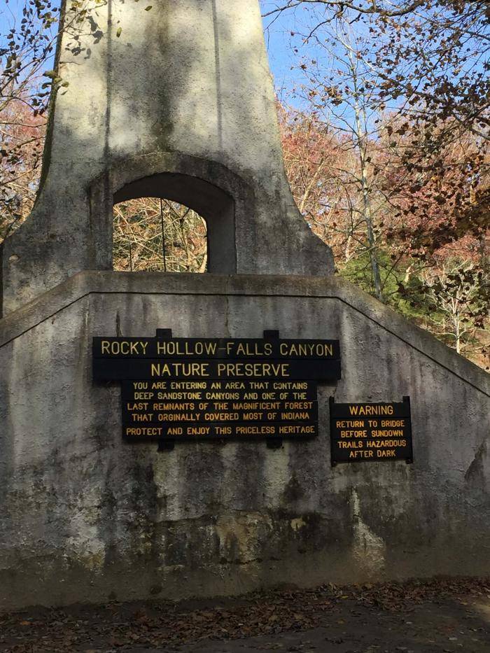 Rocky Hollow Falls Canyon Nature Preserve at Turkey Run State Park in Indiana