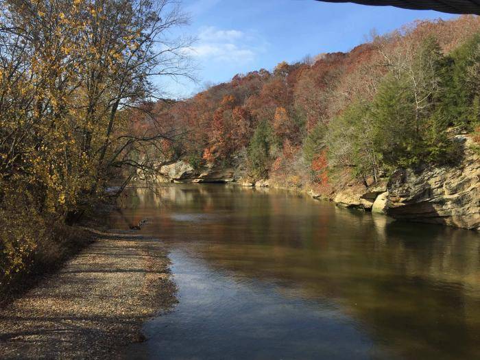 View of Sugar Creek from Suspension Bridge