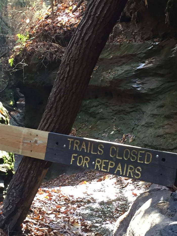 Trail closed for repairs