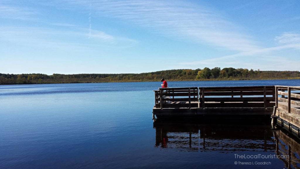 Boy fishing Mauthe Lake at Kettle Moraine State Forest