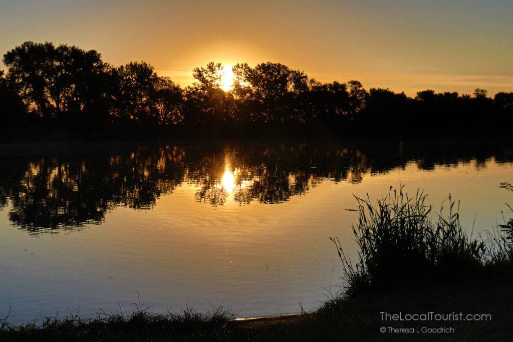 Sunrise at Lewis & Clark State Park in Iowa