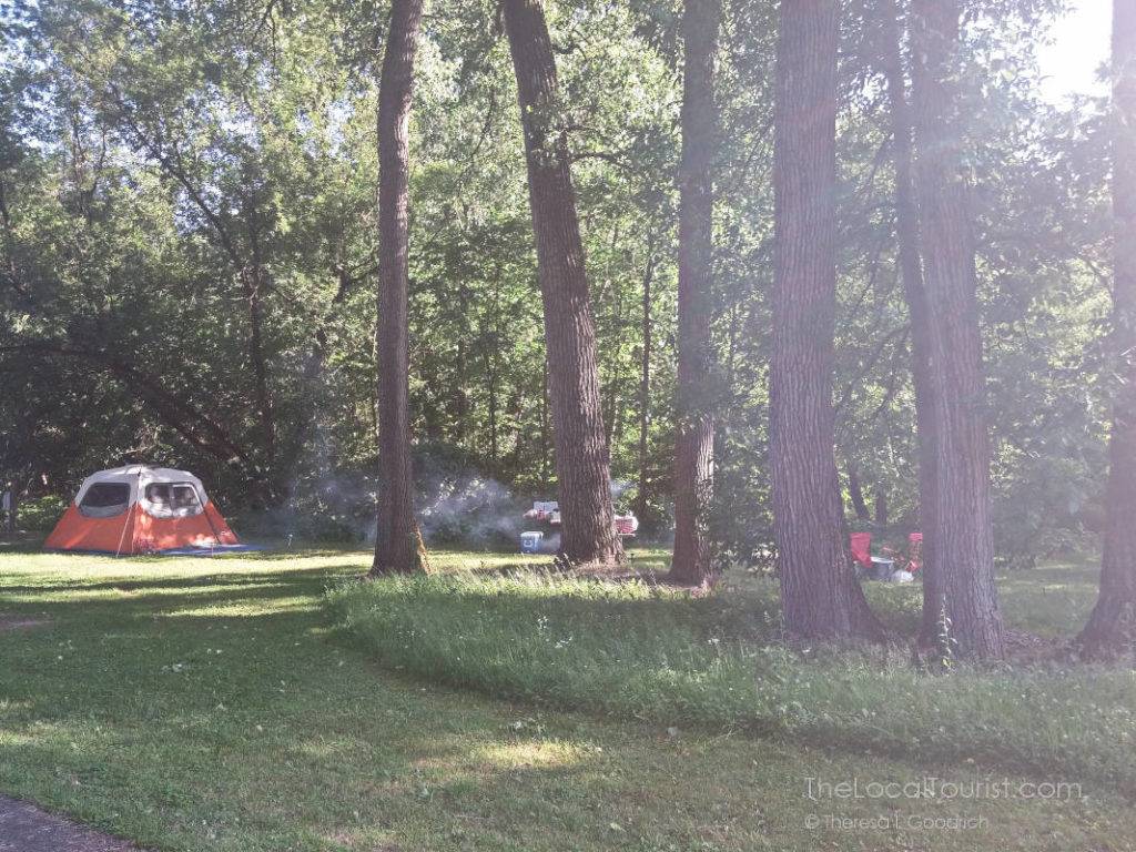 Campsite at Mississippi Palisades State Park near Galena, Illinois