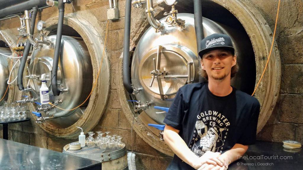 Parker in Goldmine, Goldwater Brewing's basement lager cellar