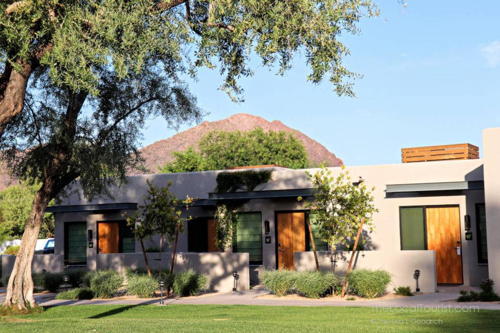 Bungalow at Andaz Resort with Camelback Mountain in the background