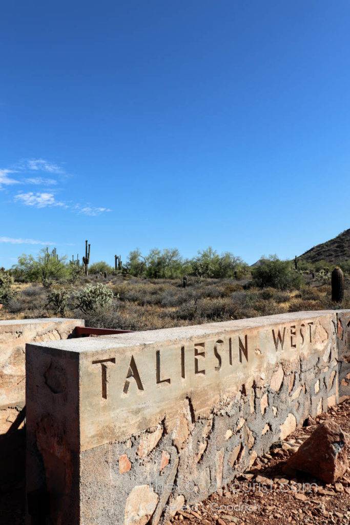 The can't-miss entrance to Taliesin West, Frank Lloyd Wright's Arizona winter home and studio