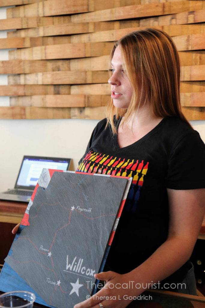 Meagan showing where you can find the Willcox AVA
