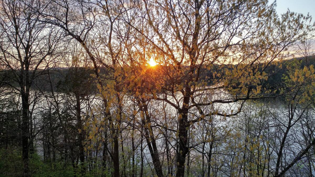 Sunset over Lake Galena from Eagle Ridge Resort villa