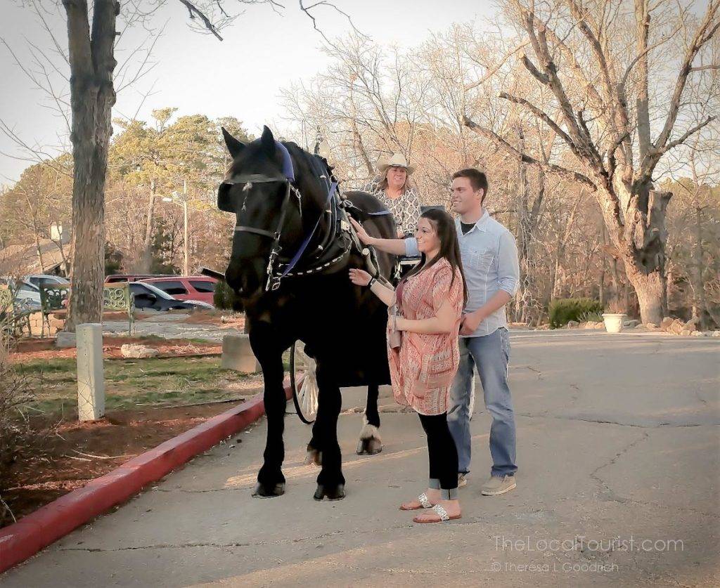 Horse drawn carriage at 1886 Crescent Hotel & Spa in Eureka Springs