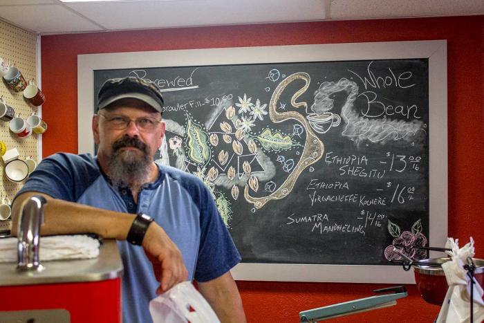 Dudley Foreman at Arcane Coffee Co. in Hendricks County