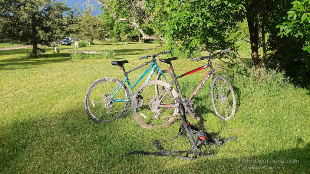 Mud-caked bikes at Smith Falls State Park