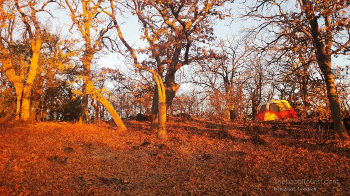 Tent and campsite #44 at Wichita Mountains Wildlife Refuge