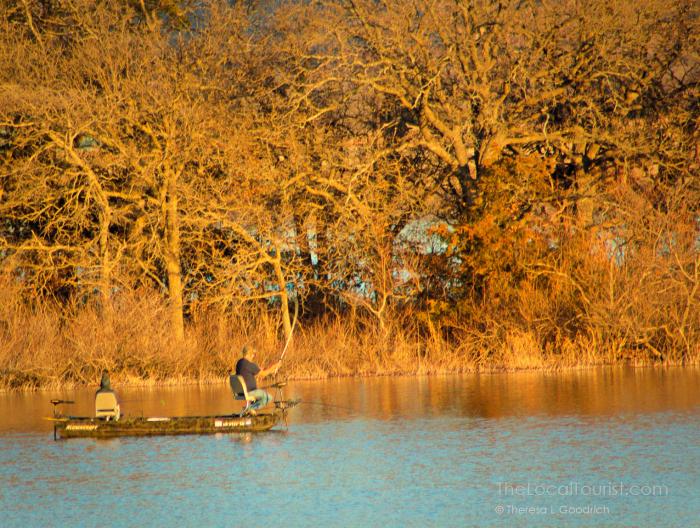 Father and son fishing on Quanah Parker Lake